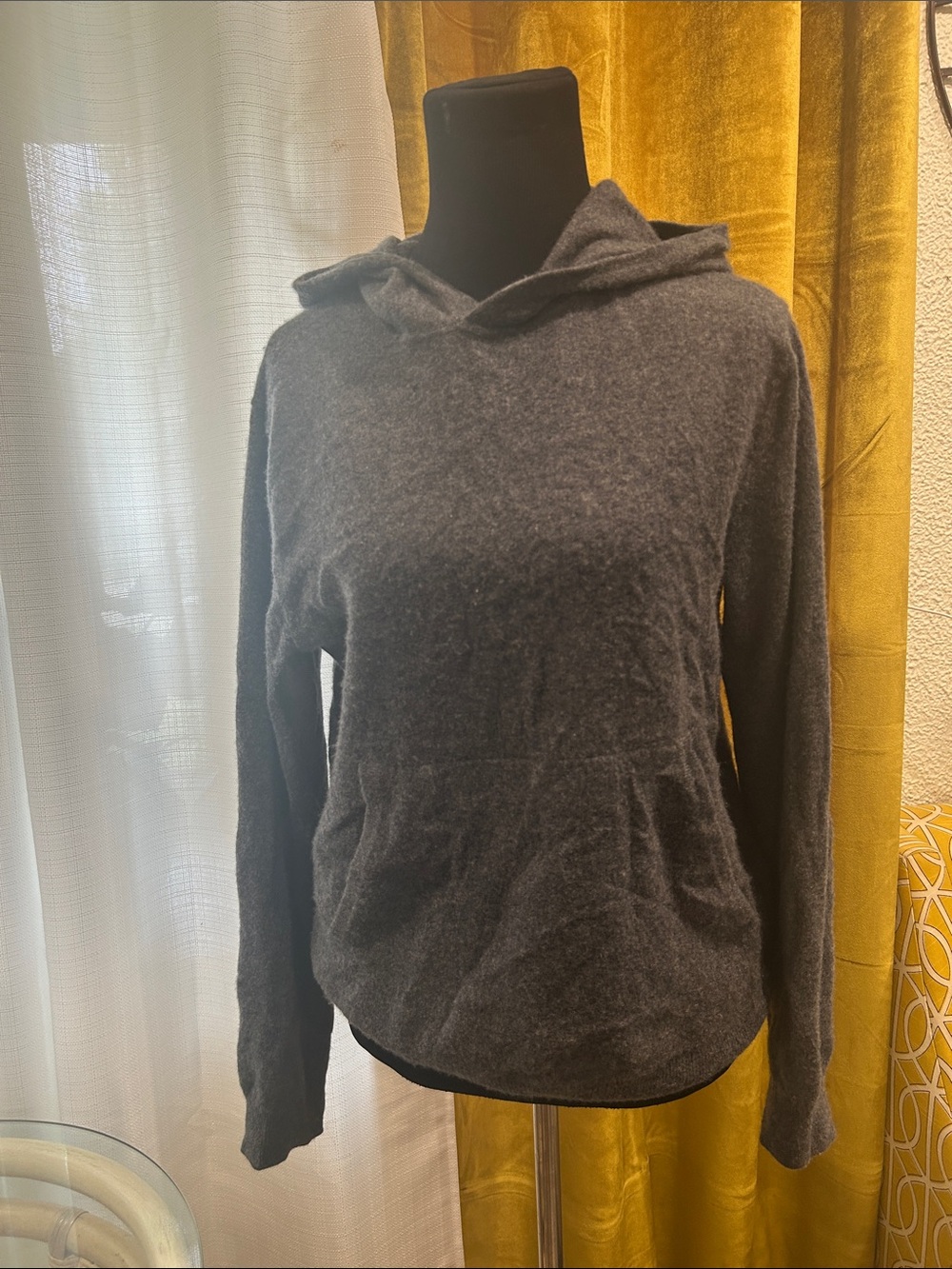 Banana Republic Cashmere Charcoal Hooded Pullover